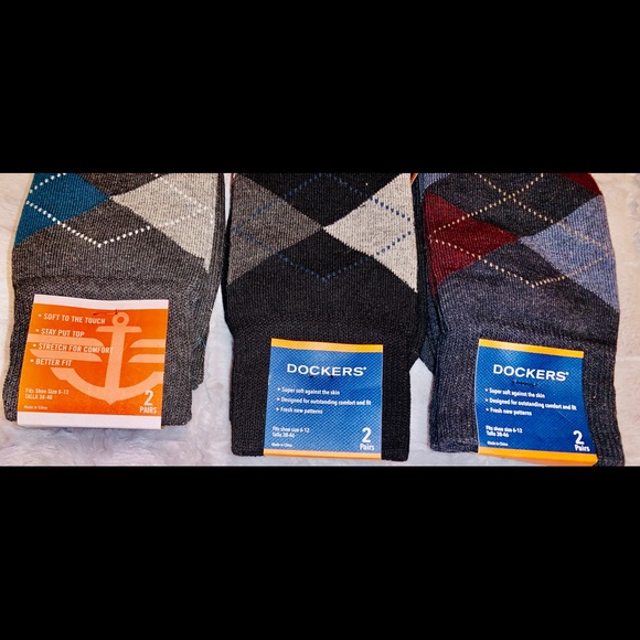 Mens NWT Dockers Brand sock bundle, 6 pairs total - Picture 2 of 10
